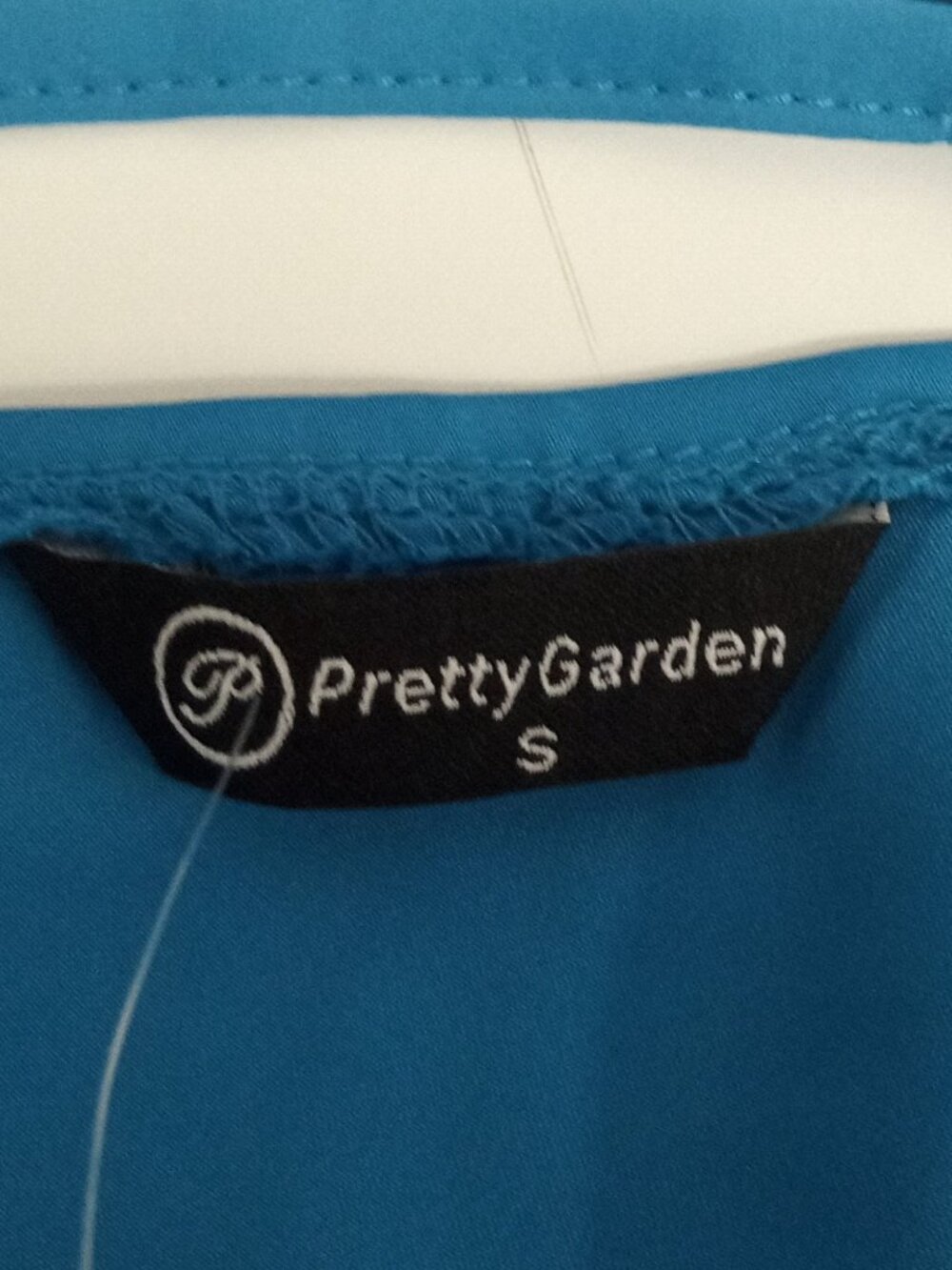 NWT Pretty Garden Women's Electric (Teal) Blue One Shoulder Mini Dress Size Sma - Picture 7 of 9